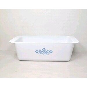 Vintage Corning Ware P-315-B Blue Cornflower 9x5x3 Bread Loaf Pan Dish Cooking
